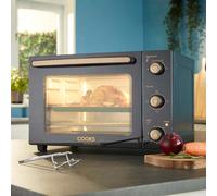 Cooks Professional Mini Portable Oven | Electric Countertop Cooker | 34L Capacity | Adjustable Temperature Control & Timer | 1500W | Includes Roasting Dish & Wire Rack | Black and Copper