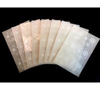 34mm Round Printed White on Clear Snowflake Plastic Decorative Seal Labels Gift Wrap Stickers