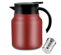 34Oz Thermal Coffee Carafe,Tea Pot 316 Stainless Steel, Double Wall Vacuum Coffee Carafe | Hot & Cold Retention | BPA Free (red)