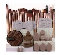 34pc Professional Makeup Set Including Brushes, 7 Sponges And 7 Puffs