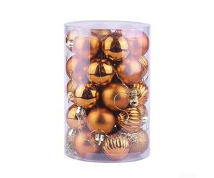 34PCS 40mm Christmas Baubles Set Plastic Ball Ornaments for Holiday Use with Storage Box for Easy Organizing (Ancient copper)