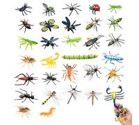 34PCS Bugs Set, Insect Figures for Education Learning, Caterpillars & Insect Lore Party Favors Durable Insect Figures