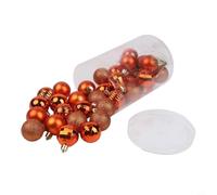 34PCS Christmas Baubles 40mm Shatterproof Plastic Balls for Tree Decor - Assorted Glitter Textured Finish Indoor Outdoor Use(Ancient copper)