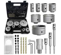 34PCS Concrete Hole Saw Kit,30/40/50/65/80/100/110mm Masonry Hole Saw, with SDS Plus Shank Drill Bit Sets, Masonry Hole Saw Tool Set for Concrete,Brick,Cement,Stone,Wall Drilling.