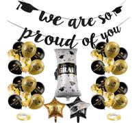 34pcs Graduation Decorations, Class Of 2026 Decorations Set, Graduation Party Supplies with Banner and Balloons, for Decorating School Ceremonies, Class or Family Celebration Events