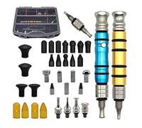 34pcs Knocking Pen With Interchangeable Tips Professional Sheet Metal Dents Repair Leveling Pen Automotive Repair Tool Aluminum Alloy Dent Tool