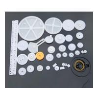 34Pcs Mixed Plastic Gear Motor Gearbox Pulley Worm Gear DIY Robot Toy Car Ship RC Craft Model Child Scientific Repair Toolkit