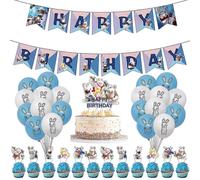 34pcs Rayman Raving Rabbids Balloon Kit Party Latex Balloons With Banner Cake Toppers For Birthday