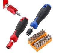 34Pcs Screwdriver Bit Set with Self-Locking Handle, Magnetic 1/4'' Hex Adapter, for Furniture and Home Appliance Repair Tasks