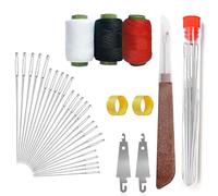 34PCS Sewing Tool Set Big Eye Stainless Steel Sewing Needles Kit Multi-Purpose Needle and Thread Kit Embroidery Tools Set Needle Thread Hand Repair Tool Portable Sewings Accessory for Stitching Crafts