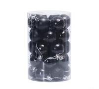34PCS Shatterproof Christmas Baubles 40mm, Red Wine Blue Ornaments with Storage Box for Holiday Tree and Home Decoration, Hanging Ball Party Decor(Is black)