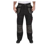 (34R, Black) Lee Cooper Mens Reflective Trim Cargo Trousers