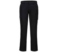 (34R, Black) Portwest Mens Stretch Slim Cargo Trousers
