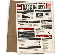 34th Bday Card for Men and Women - Back in 1992 - Nostalgic In This Year Card as Birthday Cards for Men and Women on their 34th Bday or 34th Anniversary Cards