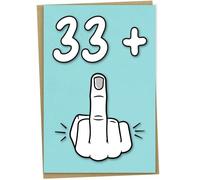 34th Birthday Card, 33 + 1, Funny Birthday Card for 34 Year Old Women or Men, A5