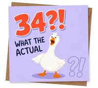 34th Birthday Card for Him or Her, Funny Design