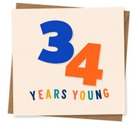 34th Birthday Card for Son, Modern Design