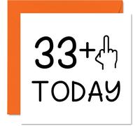 34th Birthday Card Funny for Women - Novelty Middle Finger - Rude Birthday Cards for Men, 145mm Greeting Cards, Joke Banter Cards Daughter Step Son Sister Brother Mum Dad