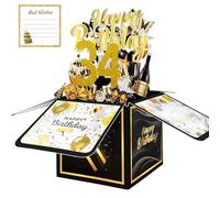 34th Birthday Card with Envelopes for Women Men, Birthday Decorations for Her Him, Bday Gift Box for 34 Year Old, Unique Handmade Foldable Celebration 3D Cards for Daughter Son