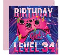 34th Birthday Cards for Women, Gamer Level