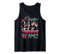 34th Birthday Queen Chapter 34 Fabulous Since 1992 Women Tank Top