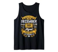 34th Birthday Real Legends December 1991 34 Years Old Men Tank Top