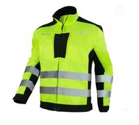 34Uk Artmas Hi Vis Yellow Work Jacket For Men Flash Series Waterproof & Windproof Reflective Strips Adjustable Fit Durable