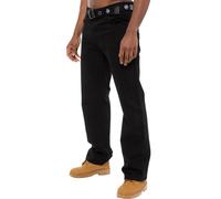 (34W/30L, Black) Enzo Mens Regular Fit Straight Leg Jeans