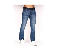 Crosshatch Mens New Embossed Techno Straight Fit Jeans Stone Wash 34/30