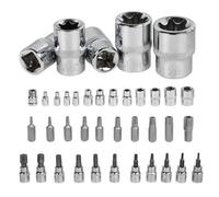 34X E Torx Socket Set Male Female Start Bit External Hex Torque E4-E20 With Case