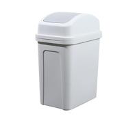 34x25x17cm Plastic Swing Top Bathroom Bin Waste Paper Basket Bin Retro Round Trash Can Recycling Rubbish Bin for Kitchen, Bedroom, Bathroom, Open-Top Garbage Dustbin with Swing Lid