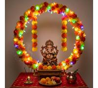34''x31'' Ganpati Decoration Mandap Stand Kit with Marigold Garland & Light