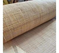 35-100cm Width Cane Webbing Natural Rattan Roll, Square Weave Wicker Material Webbing Sheet,Rattan Fabric Roll Open Mesh Cane Net for Home Rattan Furniture Garden Decor(18inx29.5ft)
