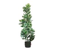 35-150cm Large Artificial Ficus Tree Faux Floor Plant Plastic Fiddle Leaves Real Touch Banyan for Home Shop Party Decor for DIY Craft Wreath Home Decor(150cmset)