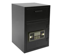 35.2 * 35.2 * 55cm Drop Box For Families, Offices, Hotels, Schools, Rectangular Drop Slot Safe with 4 Keys & Handle, Black