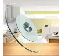 35" 39" Clear Tempered Glass Swivel Plate 31" Tabletop Lazy Susan Turntable Smooth Serving Plate with Bearing for Easy to Share All Food (Size : 60cm/24)