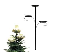 35.4'' Black Triple Christmas Tree Topper, Candle Tree Topper, 3 Tier Black Candelabra Holder for Christmas Trees, Light up for Indoor Bedroom Xmas Decorations,Display Candles or Ornaments (1)
