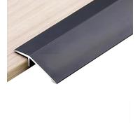 35.4 x 1.4 inch Floor Transition Strip, Aluminum Threshold Trim for Indoor/Outdoor Doorway Ramps(Black)