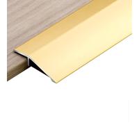 35.4 x 1.4 inch Floor Transition Strip, Aluminum Threshold Trim for Indoor/Outdoor Doorway Ramps(Gold)