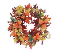 35/40/45cm Autumn Door Wreath - Fall Harvest Wreath With Berries And Maple Leaves | Artificial Maple Leaves Wreath | Autumn Wreath For Christmas Halloween Thanksgiving Wall Decoration