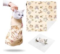 35.43" Extra Large Cat Grooming Wrap,Soft Self-stick Cat Burrito Restraint Blanket Grippy Cloth for Large Cats & Small Dogs,Nail Clipping,Ear Cleaning,Teeth Brushing Anti-Scratch Anti-Escape