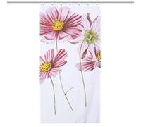 35.43x70.87Inch（90x180cm）Opaque Privacy Curtain, Use Alone Or with Clear Shower Curtain - Weighted Hem, Water-Resistant - Shower Curtain Liner, Bathroom Curtains, Bathroom CurtainFleurs Des Cosmos Des