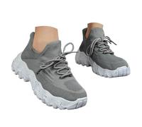 35 44 Large Size Sports Women's Shoes Breathable Sock Shoes One Foot Stirrup Loafers (Grey #1, 4.5)