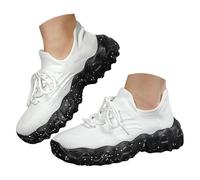 35 44 Large Size Sports Women's Shoes Breathable Sock Shoes One Foot Stirrup Loafers (White #1, 4.5)