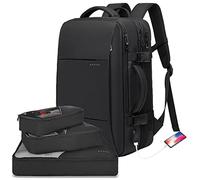 35-45L Carry On Backpack Weekender Travel Backpacks 17.3 inch Laptop Back Pack Business Expandable Bag for Men and Women, Black-35l（with3cubes), L, Laptop