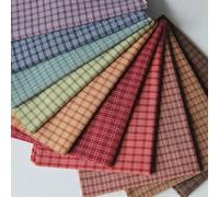 35 × 50cm Pre-Cut Premium Plaid Cotton Fabric, Doll Clothes Quilting Fabric Scraps, Perfect for Doll Sewing, Pre-Cut to 0.38 × 0.54 Yard (#1Brown)