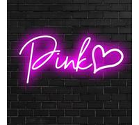 35.56Cm 6 Letters Custom Neon Name Sign With Heart, Led Wall Decor, Usb Powered, Personalized Gift