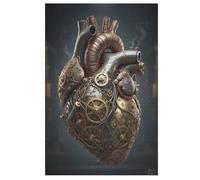 35/70/120/200/300/500/1000 Piece Wooden Puzzles for Adults - Clockwork Heart Art Vertical Jigsaw - Premium Poplar Wood with Letter Partition - UV Printed DIY Wall Decor & Relaxing Gift