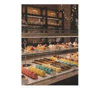 35/70/120/200/300/500/1000 Piece Wooden Puzzles for Adults - French Bakery Art Vertical Jigsaw - Premium Poplar Wood with Letter Partition - UV Printed DIY Wall Decor & Relaxing Gift