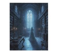 35/70/120/200/300/500/1000 Piece Wooden Puzzles for Adults - Haunted Archives Art Vertical Jigsaw - Premium Poplar Wood with Letter Partition - UV Printed DIY Wall Decor & Relaxing Gift